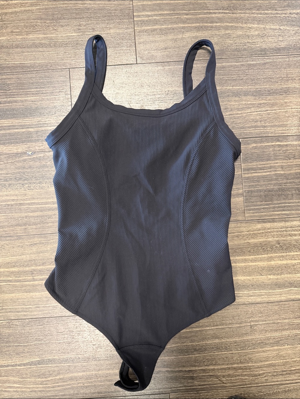 lululemon athletica Black Ribbed Tank Bodysuit